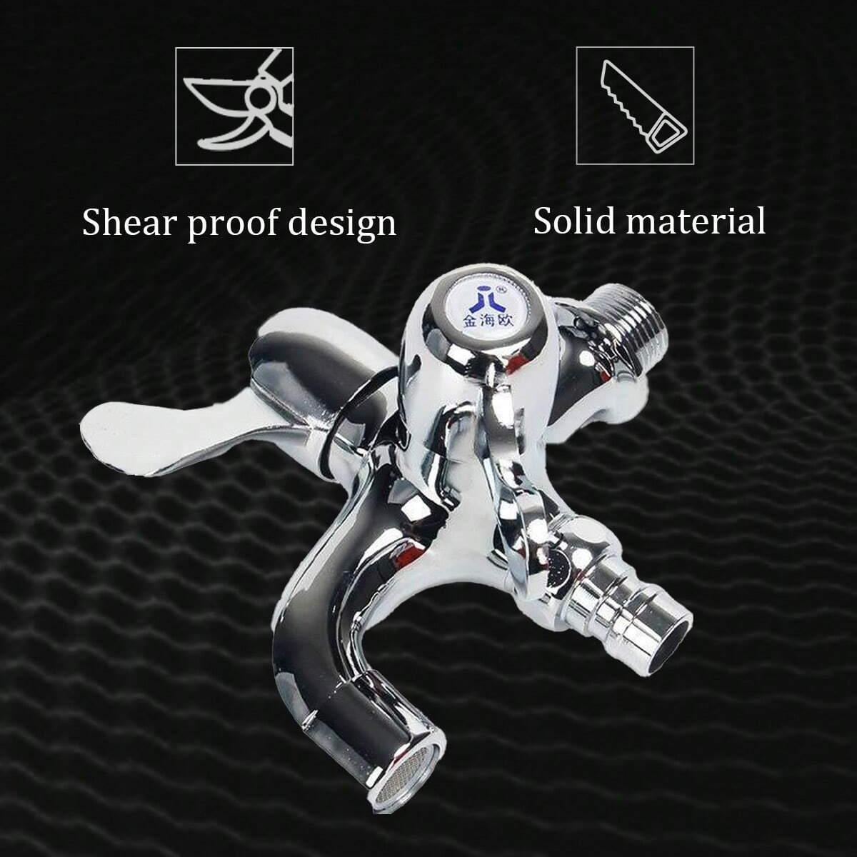 One all-copper washing machine faucet special universal connector one-part-one-in-two-out household automatic dual spout