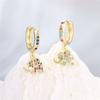 Cute Female Rainbow Zircon Elephant Hoop Earrings Trendy Fashion Gold Color Wedding Jewelry For Women