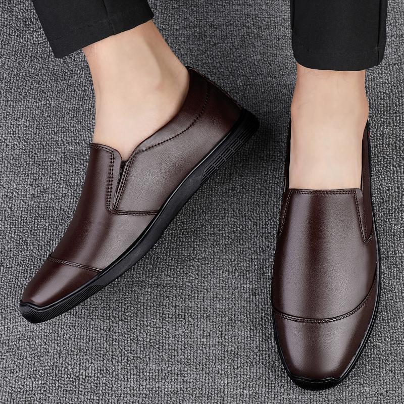 Módní ležérní boty z pravé kůže Pánské ležérní ploché boty Pánské kožené měkké boty Pánské mokasíny