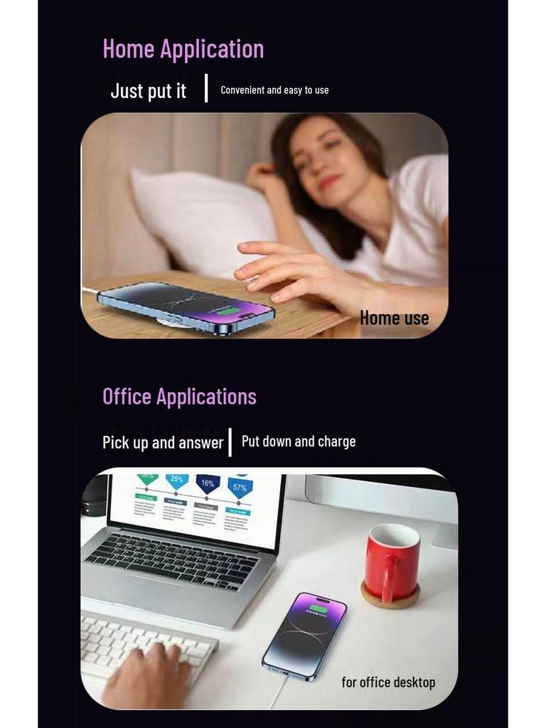 Magnetic Wireless Charger for iPhone 12-16: Compact, Stick-On Design