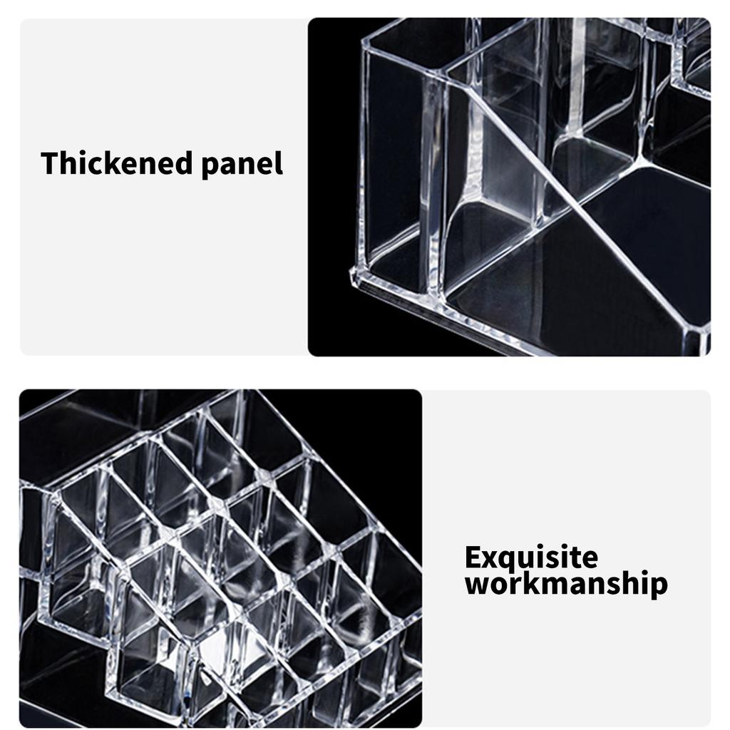 Clear Nail Polish Organizer Acrylic Display Stand Plastic Cosmetic Holder For Makeup Brush Storage Solution