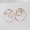 Geometryczne Kolczyki Sztyfty Abstrakcyjne Okrągłe Nieregularne Złote dla Kobiet Puste Akcesorium Biżuteryjne