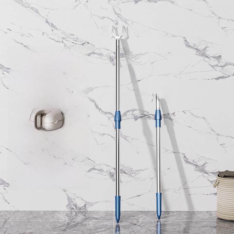 Retractable Clothes Drng Rod Single Prong Clothes Hanger Storage Organizer for Home Dormi Stainl Steel PP Material