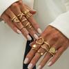 Ingemark 14Pcs/Set Punk Gold Color Irregular Open Rings for Women New Trend Vintage Geometric Knuckle Joint Ring Wedding Jewelry