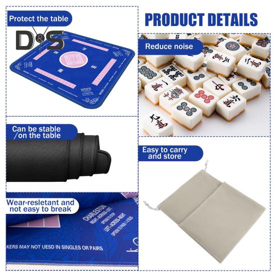 Mahjong Table Mat Poker Domino Mahjong Tile Card Board Game Anti-slip Noise Reduction Square Mah Jongg Table Cover Playmat