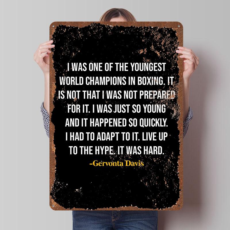 Gervonta Davis Boxer Metal Posters Custom Vintage Metal Signs Wall Art Tin Plaque for Man Cave Modern Home Decoration Ornaments