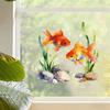 Creative Goldfish Playing Water Static Cling Wall Sticker for Living Room Bedroom Study Home Decor