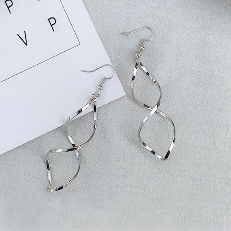 Spiral Wave Curve Earrings Women Minimalist Personality Statement Earrings Drop Earrings Women Jewelry