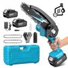 6'' Cordless Rechargeable Handheld Electric Saw Woodworking Garden Pruning Power Tool Portable Mini Chainsaw