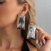 Ingemark Punk Exaggerated Big Irregular Metal Glossy Stud Earrings for Women Trendy Classic Gold Color Pierced Earring Jewelry