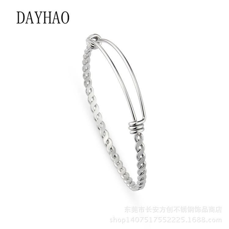 

Регулируемый выдвижной плетеный браслет из нержавеющей стали и титановой проволоки Inner Diameter 65mm