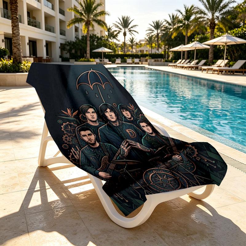 Bring Me the Horizon Print Beach Towel Design, Soft, Lightweight. for Home Bathroom, Spa, Pool, Yoga, Surfing, Camping, Gift for Family, Friend