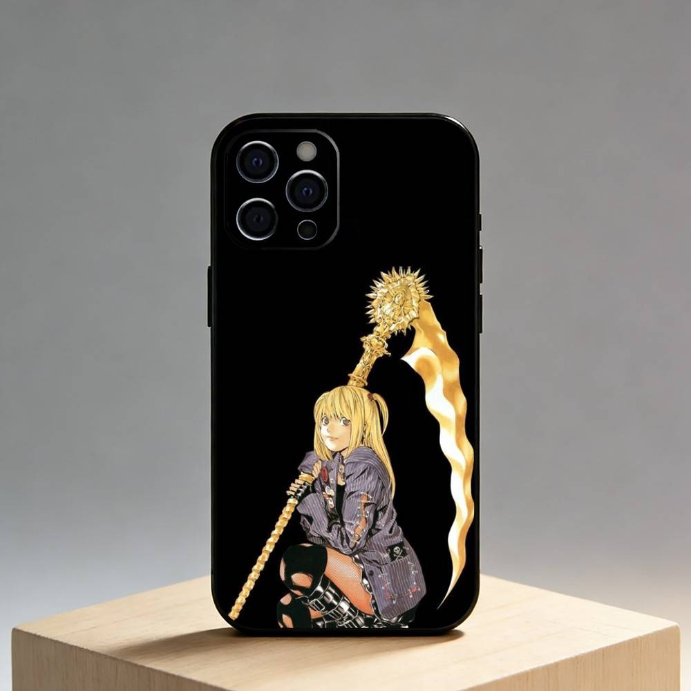 D-Death Misa N-Note Phone Case For iPhone17,16,15,14,13,12 Plus,Max Soft Silicone Black Cover