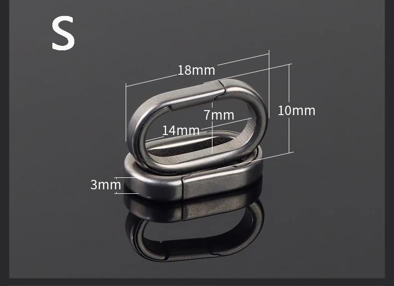3 Size Titanium Alloy Quickdraw Keychain Men Women Titanium for Car Key Rings Holder Lightweight EDC Carabiner Accessories