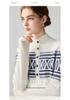 Women's Ethnic Style Fair Isle Jacquard Cashmere Half-Zip Sweater - Loose Fit, Thick Knit Winter Top