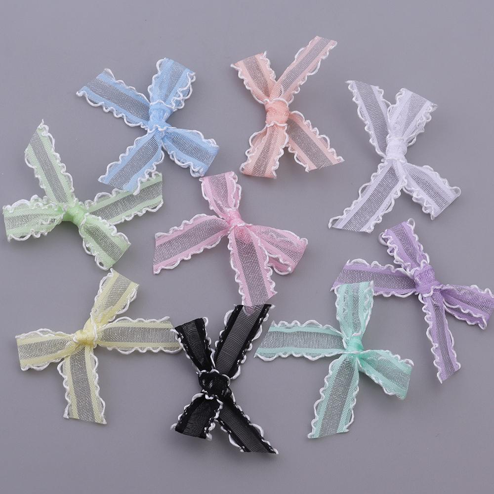 20pcs 3.5x4cm Gauze Satin Ribbon Bows Colorful Small Size Bowknots For DIY Wedding Party Headwear Gifts Packaging Decoration