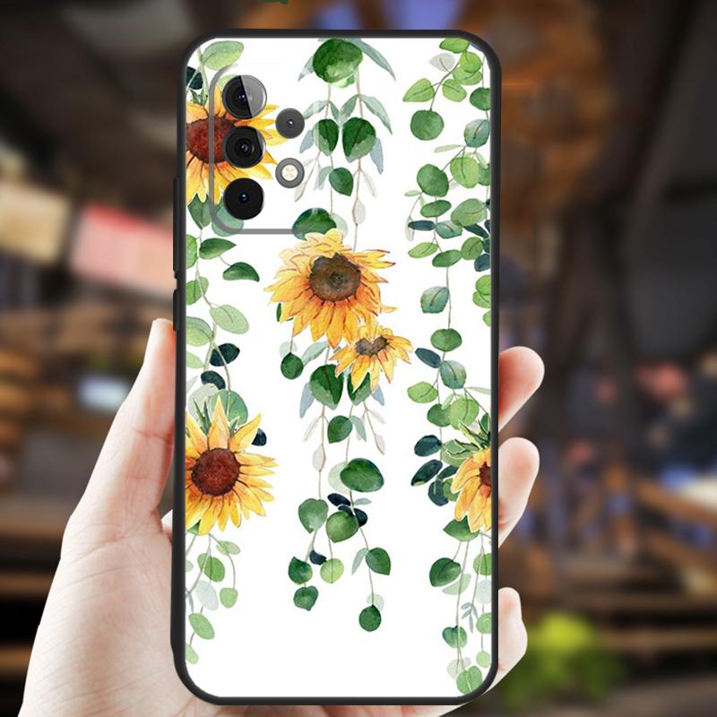 Beautiful Yellow Sunflower Case For Samsung Galaxy A32 A56 A16 A15 A22 A52 A54 A14 A26 A36 A55 A35 A05 A06 A53 A33 A13