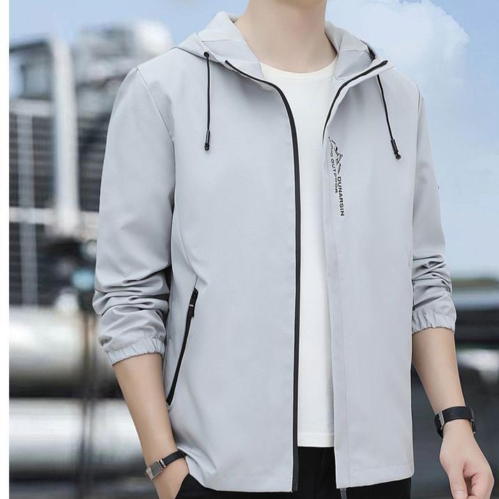 Autumn Winter Mens  Jackets Solid Color Korean Fashion Casual Coat Men Classic Hooded Windbreaker Outdoor Coats