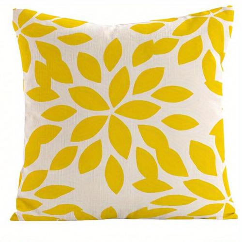 Home Decor Yellow Floral & Geometric Pillow Covers Pattern Cushion Cover Suitable for Sofa Bedroom Car Pillow Cover
