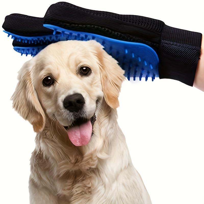 A Pair of Cat and Dog Petting Gloves, Pet Cleaning and Hair-removing Brushes, and Pet Massage and Bathing Gloves