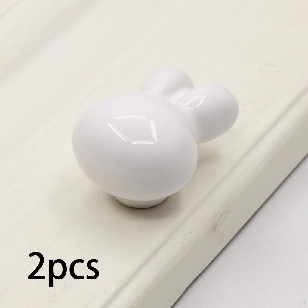 Mini Rabbit Figurine Drawer Handle Animal Sculpture Ceramic Door Cabinet Knob for Home