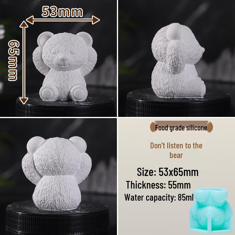 Teddy Bear Silicone Mold for DIY Crafts and Incense Stones