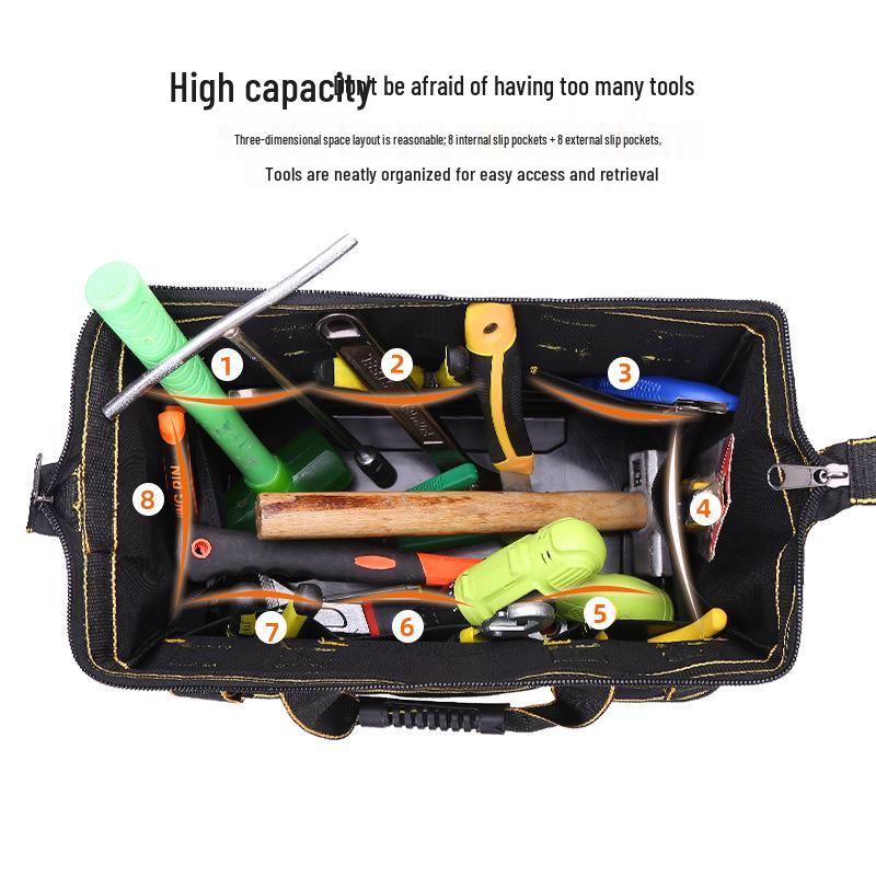 Sac à outils multifonctionnel en tissu Oxford imperméable - Épaissi et résistant à l'usure pour la réparation de matériel.