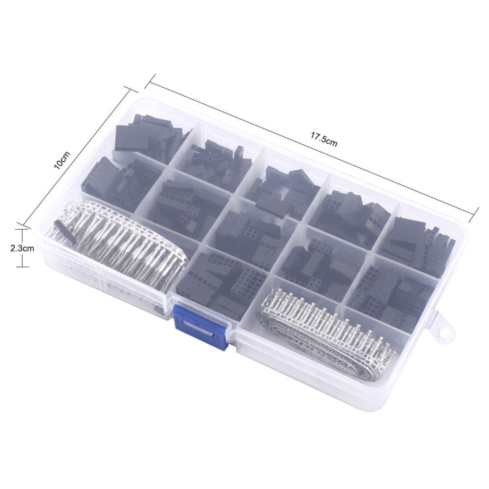 620PCS 2.54mm Pitch Jumper Wire Cable Storage Box Connector Housing Kit Electrical Equipments