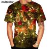 Summer Men's Fashion 3D Print T-shirt Christmas Short Sleeve Unisex Casual Christmas Tree Short Leeve Tops T Shirts