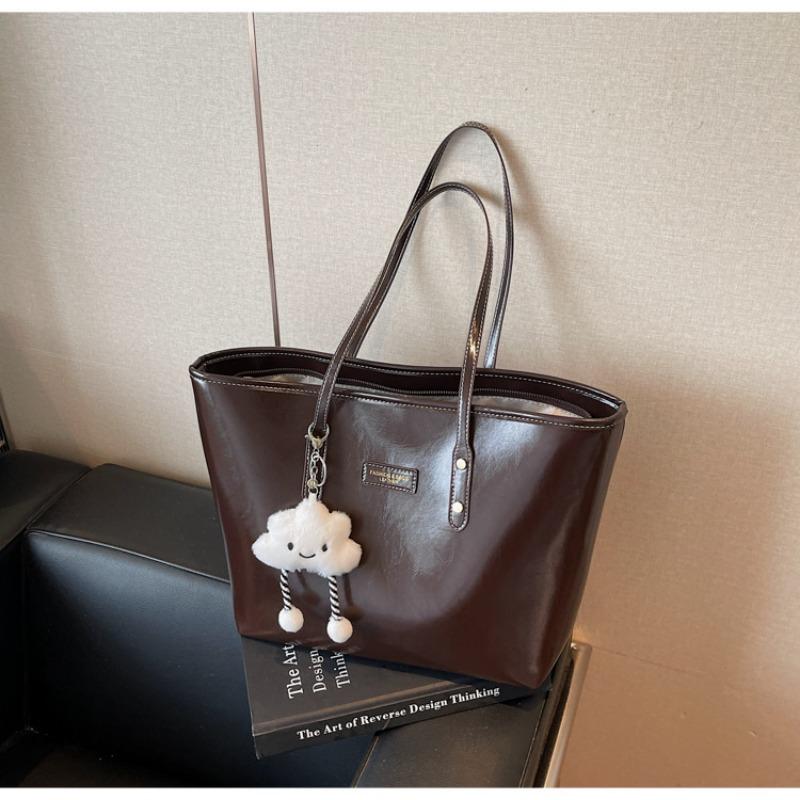 

Сумка премиум-класса большой вместимости, женская новая модная сумка-мессенджер для通勤, сумка-тоут для колледжа, портативная сумка темно-коричневого