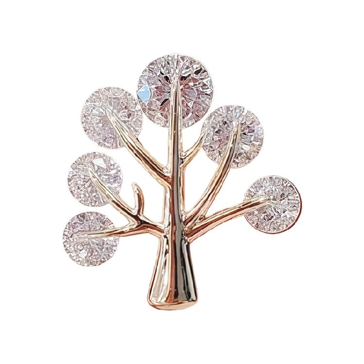 

Exquisite Alloy Tree Brooch with Zircon Crystal Lightweight Lapel Pin Accessory Elegant Clothing Accessories 1
