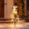 Energy Efficient Patio Festive Lights Solar Snowman Garden Stake Light, Flowing Waterfall LED Fairy Light with Decorative Resin Ground Stakes
