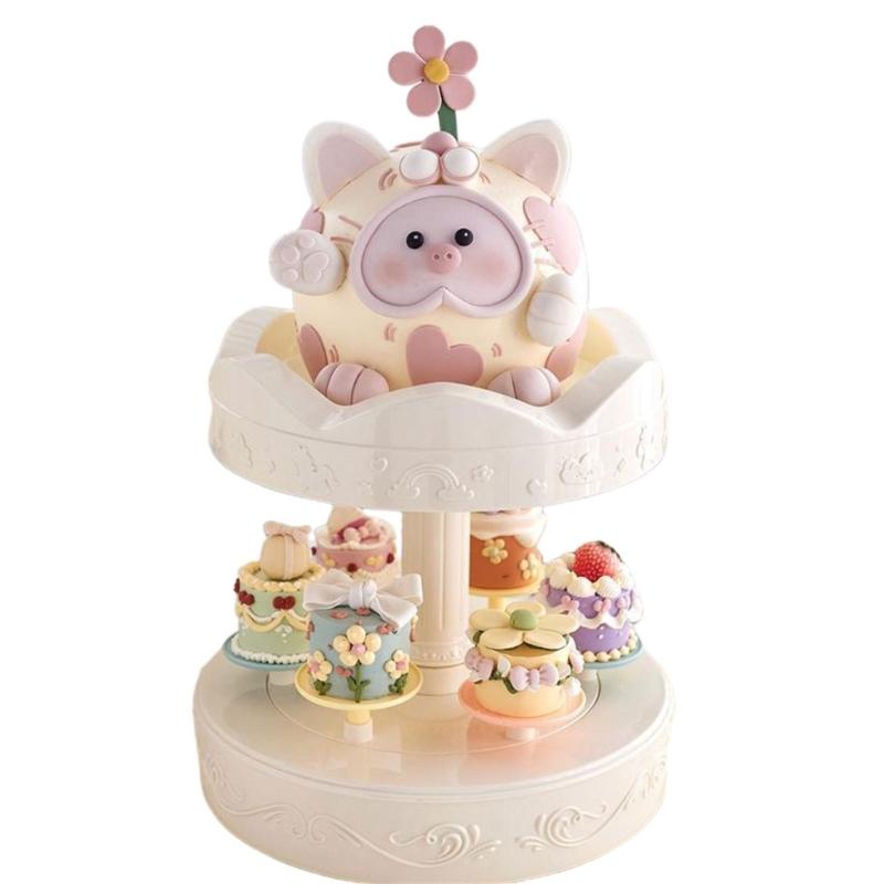 Wygodny Automatyczny Obrotowy Stojak na Desery Maszyna z Huśtającą Się Tacą Dekoracje na Przyjęcie Stojak na Desery na Ślub i Urodziny