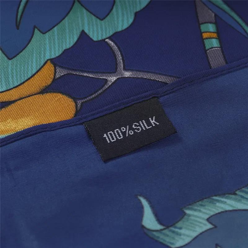 "New European and American Jungle Floral Bird Print 130cm Silk Twill Satin Square Scarf Shawl"