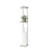Sunny Point Slim Freestanding Wooden Toilet Paper Holder and Storage Shelf White Set of 2 Direct from Japan