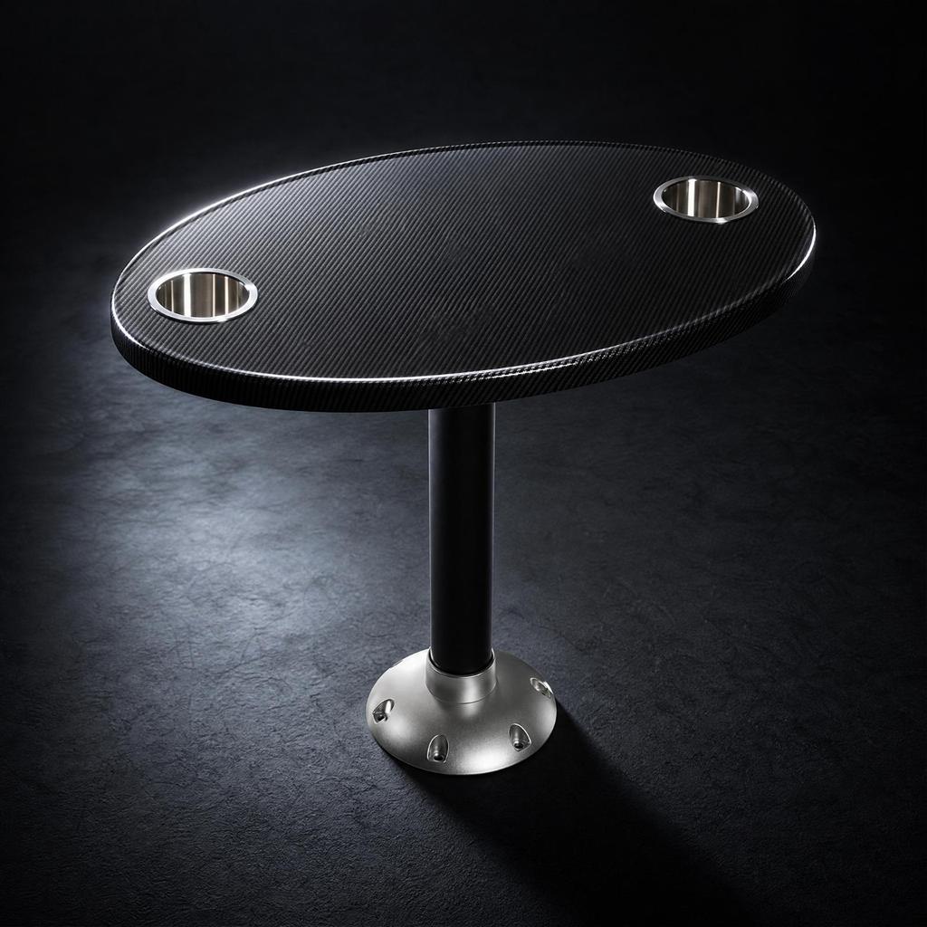 Oval Boat Tea Table Waterproof with Drink Holders