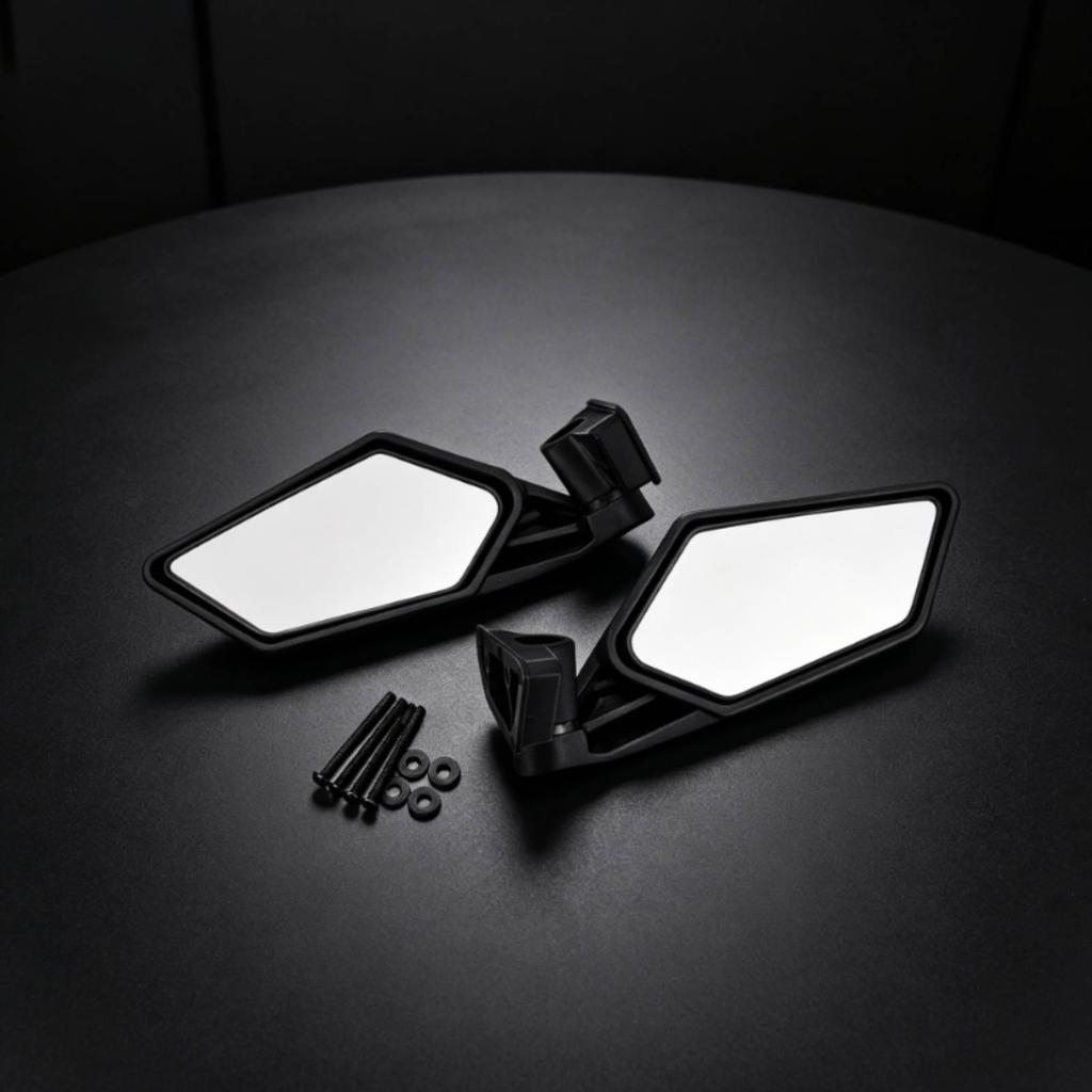 /UTV Side Mirror Fastenon Matte View GeometricShaped Auto Part
