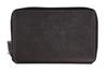Margo II Bifold Wallet with Round Genuine Medium Cowhide Black X Black Men's Zipper, Leather, 780614, Wallet, Leather, Leather, [NEW]