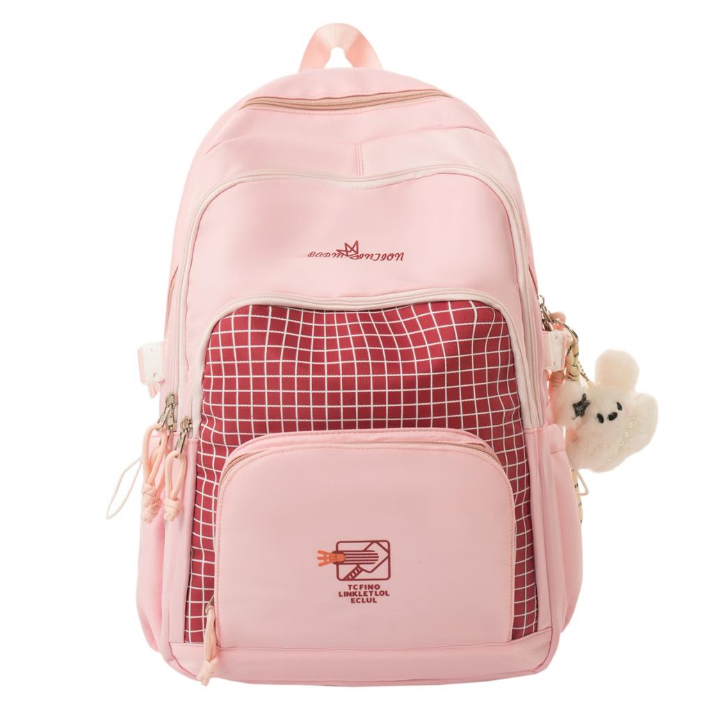 Schoolbag Korean version of large-capacity middle and high school student schoolbag girl backpack daily commute versatile contrasting color backpack