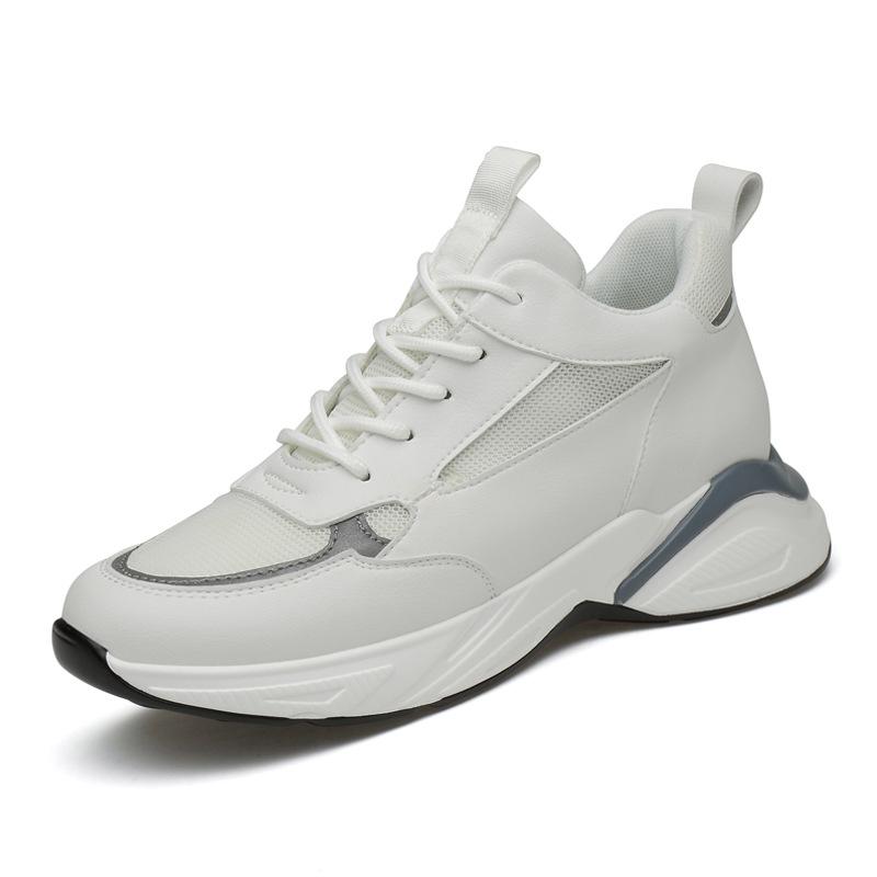 

Мужская повседневная обувь, массивные кроссовки 6/8 см, высококачественная натуральная воловья кожа, дышащие, модные кроссовки, толстые туфли, размер 36-44 36