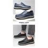 Men's Minimalist Leather Slip On Loafers, Breathable Business Casual Lazy Skate Shoes, Versatile Driving Shoes for Daily Wear
