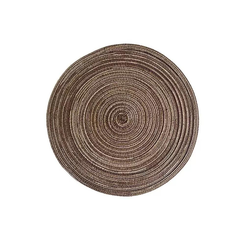 Round Placemat - Heat-Resistant Placemat Polyester Woven Placemat Interior Decor Dining Table Accent Protects All Tableware Rest