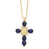 Vergoldetes Kristall-Kruzifix-Halskette Retro Europäischer Stil Kruzifix-Anhänger Kette Herren