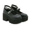 Classic Female Loafers Shoes New Autumn Thick Heels Patent Leather Buckle Pumps Retro Girls Platform High-Heeled Shoes for Women