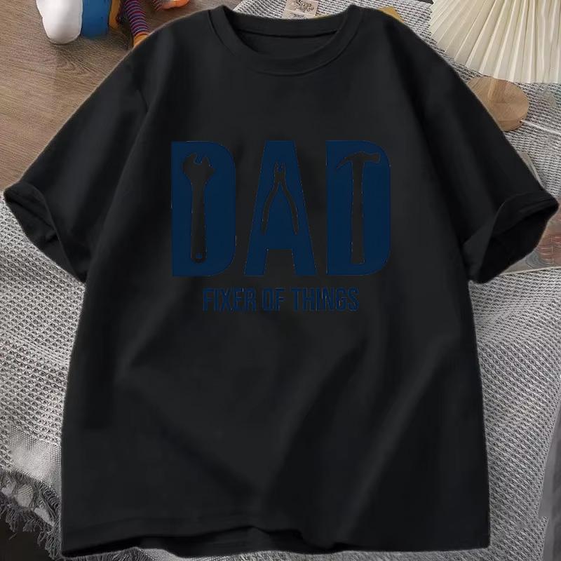 Dad Fixer Of Things Tshirt Tool Graphic Print Casual Short Sleeve Unisexs Tee Fathers Day Gift For Handyunisex Dad Repair Fathers Top