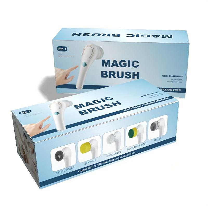 Wireless Electric Scrubber Brush, Multi-Purpose Power Scrubber with 5 Brush Heads, USB Rechargeable Scrubber Brush for Ceramic Tile, Sink, Stove Etc