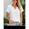 JPNTKY Women's Fashion Casual V-Neck Short Sleeve Blouses & Shirts