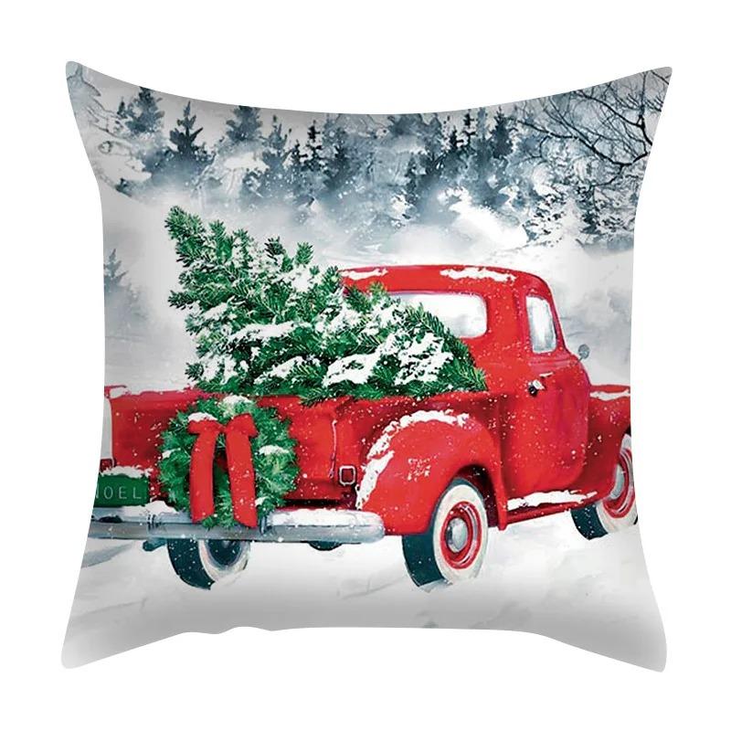 Christmas Themed Pillowcases Car Accessories Office Santa Claus Living Room Sofa Home Pillowcases
