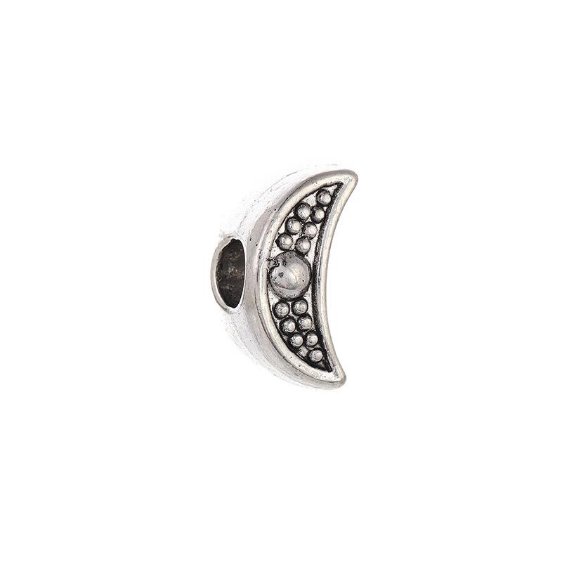 Diy Handmade Ancient Silver Tibetan Silver Jewelry Accessories, Multi-Style Pentagram Love Hole Beads, Bracelet, Alloy Bead Spacer Beads