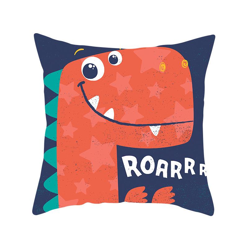 

Cartoon Dinosaur Pillow Cover Digital Printed Peach Skin Cushion Car Sofa Bed Cushion Cover Pillow 45 * 45Cm (pillowcase only)
